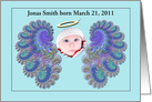 New Baby Boy Birth Announcement customizable front card