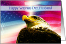 Happy Veterans Day Husband flag Bald Eagle card