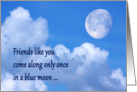 Happy Friendship Day blue moon over clouds card
