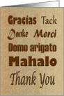 Thank You in several languages card