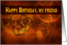 Happy Birthday Friend steampunk clock gears card