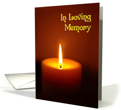 In Loving Memory lit candle remembrance of death card (1041883)