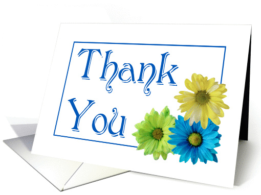 Thank You three daisies general blank inside card (1042699)