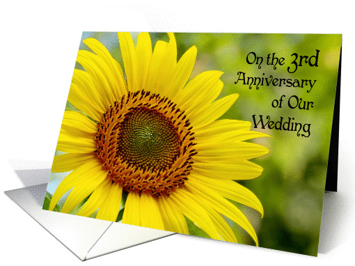 Happy 3rd Wedding Anniversary sunflower card (1123512)