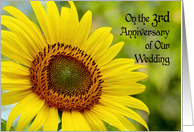 Happy 3rd Wedding Anniversary sunflower card