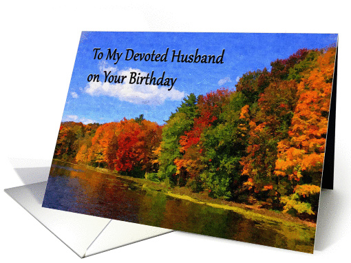 Happy Birthday Husband autumn scene card (1149778)