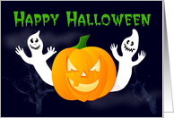 general Happy Halloween ghosts and pumpkin card