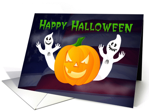 Happy Halloween military ghosts and pumpkin card (1151262)