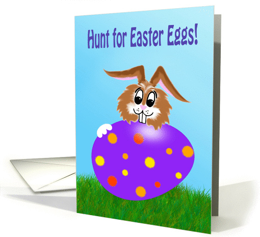 Easter Egg Hunt invitation colored egg and bunny card (1151586)