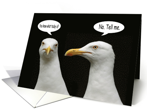 Happy Father's Day from twin children two gulls card (1154048)