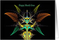 Happy Mardi Gras fractal mask card