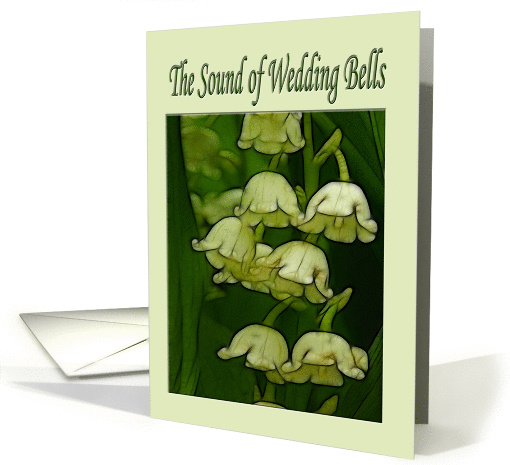 Wedding Bells Lily of the Valley flower announcement of marriage card