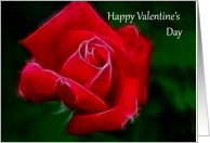 Happy Valentine’s Day fractal red rose flower card