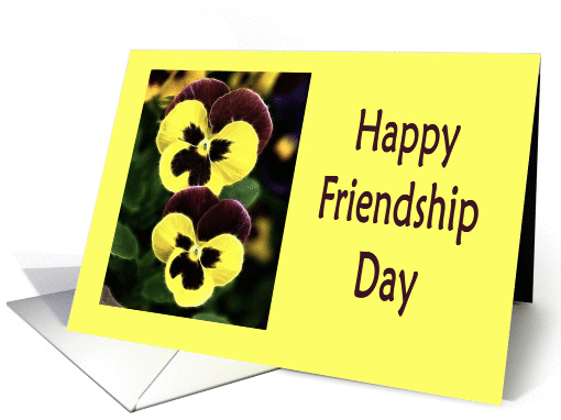 Happy Friendship Day two pansy flowers card (464754)