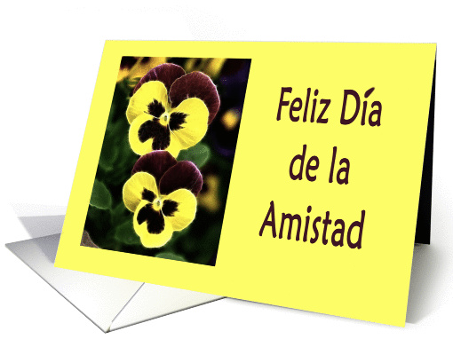 Feliz Da de la Amistad pansy flores card (464764)