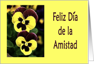Feliz Día de la Amistad pansy flores card