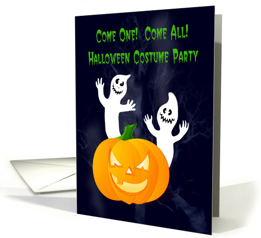 Halloween Costume Party invitation ghosts spooky pumpkin card (474151)
