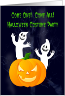 Halloween Costume Party invitation ghosts spooky pumpkin card