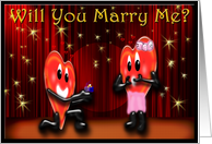 Valentine’s Day Marry Me Heats on stage with engagement ring card
