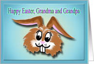 Happy Easter rabbit grandma and grandpa card