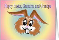 Happy Easter rabbit grandma and grandpa card