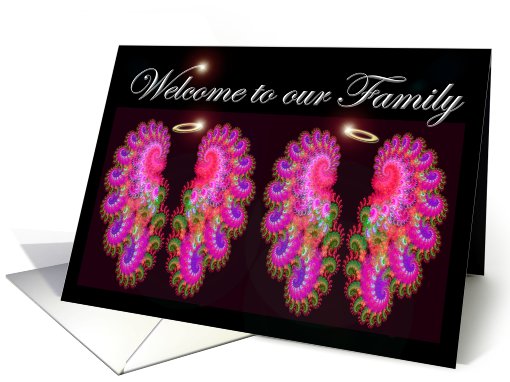 Welcome to our Family, adoption of twin girls card (785816)