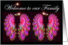 Welcome to our Family, adoption of twin girls card