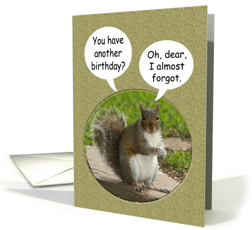 Happy Birthday squirrel humor card (817267)