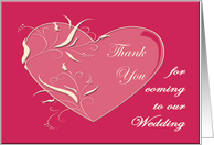Thank You for Coming to Our Wedding card