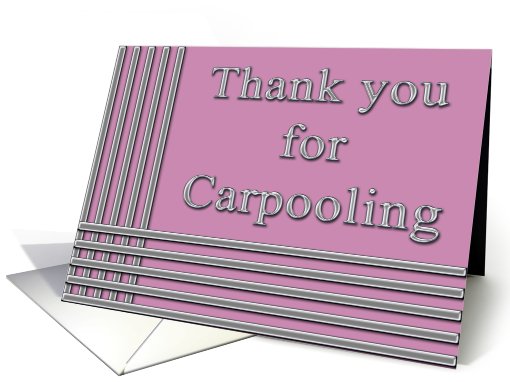 Thank you for Carpooling chrome bars and letters card (826015)