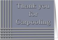 Thank you for Carpooling chrome bars and letters card