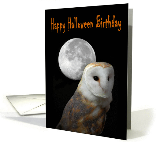 Happy Birthday Halloween owl card (844166)
