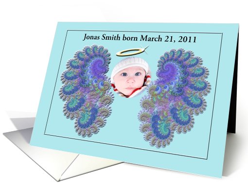 New Baby Boy Birth Announcement customizable front card (848859)