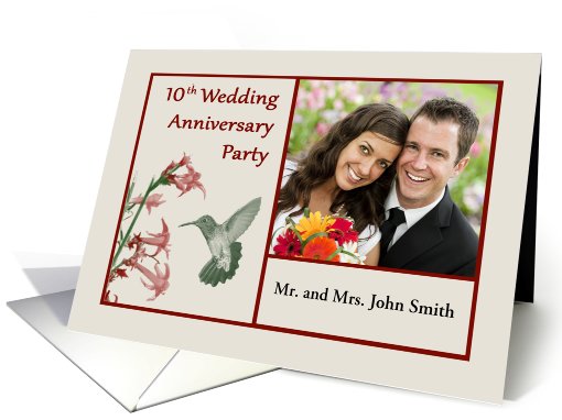 10th Wedding Anniversary Party photo card (850184)