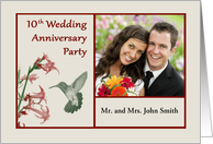 10th Wedding Anniversary Party photo card