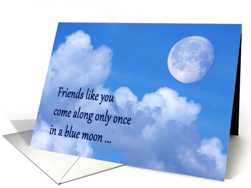 Happy Friendship Day blue moon over clouds card (950006)