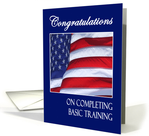 Congratulations on Completing Basic Training waving flag card (964567)