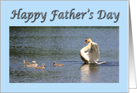 Happy Father’s Day swan and cygnets from your children card