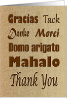 Happy National Thank You Day several languages card