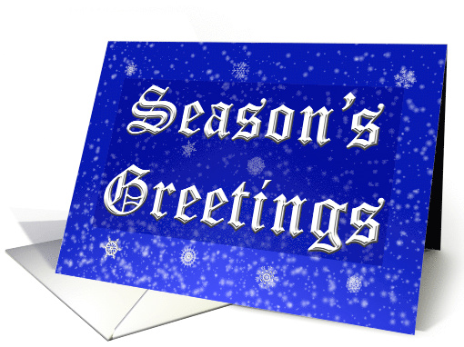 Season's Greetings snowflakes on blue background card (971911)
