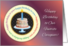 Birthday to Caregiver, cake, candle card