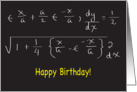 Birthday to Math Teacher, chalkboard, formulas card
