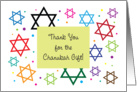 Thank You for Chanukah Gift, Stars of David card