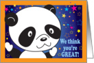 Encouragement, panda theme card