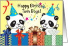 Happy Birthday for Twin Boys, Pandas card