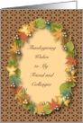 Business Thanksgiving for Colleague/Co Worker, leaves card