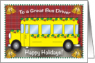 Happy Holidays to Bus Driver, school bus card