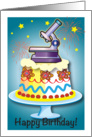 Birthday for Scientist, cake, microscope card
