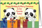 Happy Birthday on Christmas to Twins card