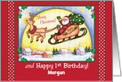 Happy 1st Birthday on Christmas, Personalized card